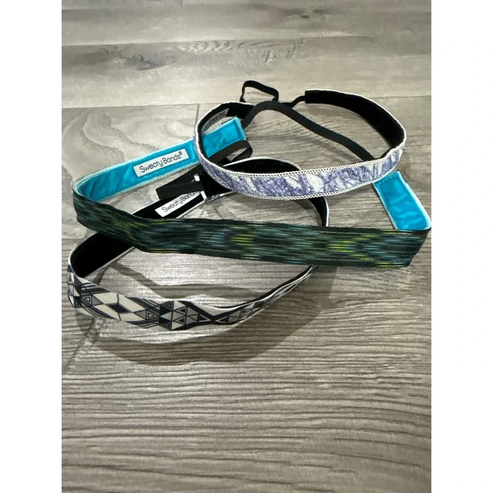 Sweaty Bands Womens Non-Slip Athletic Thin Headbands Lot of 3 - Picture 1 of 5